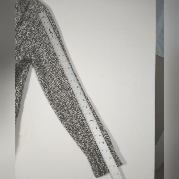 BY Artisan Wool Blend Gray White Marbled Open Front Shawl Collar Cardigan Medium - Picture 9 of 9